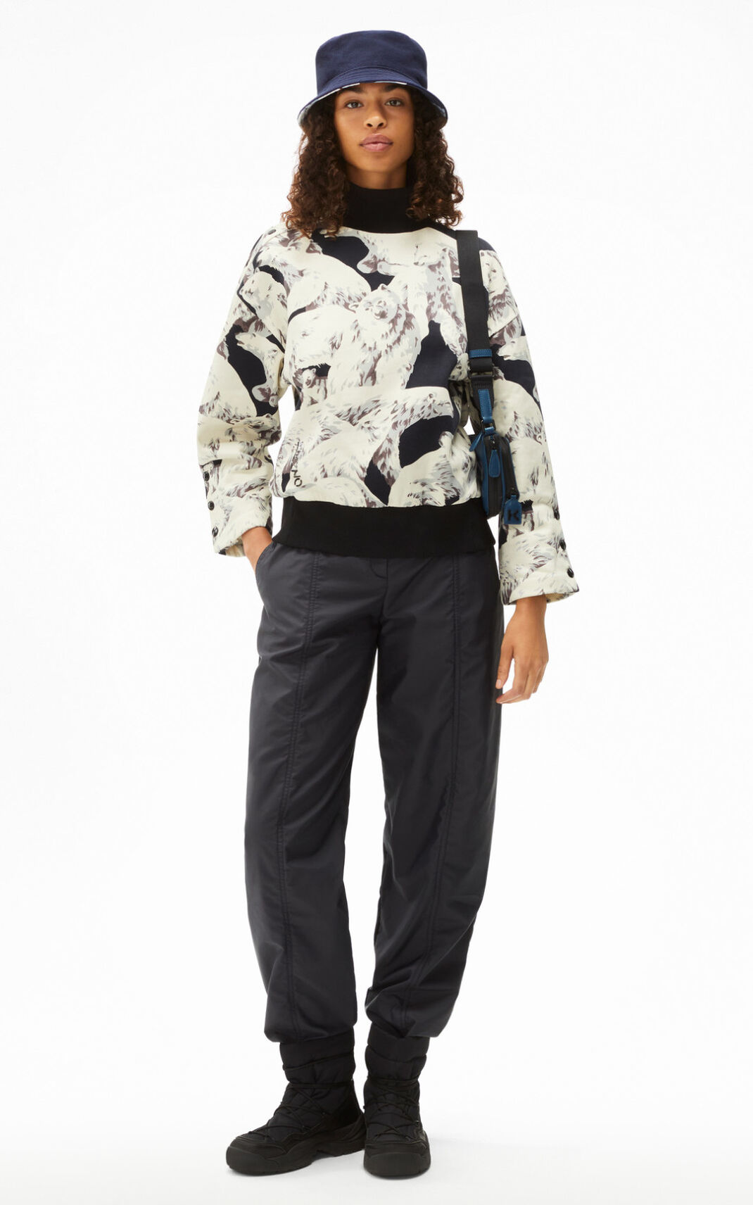 Kenzo Höga collar Polar Bear The Vinter Capsule Sweatshirt Dam | 70893-MLGS